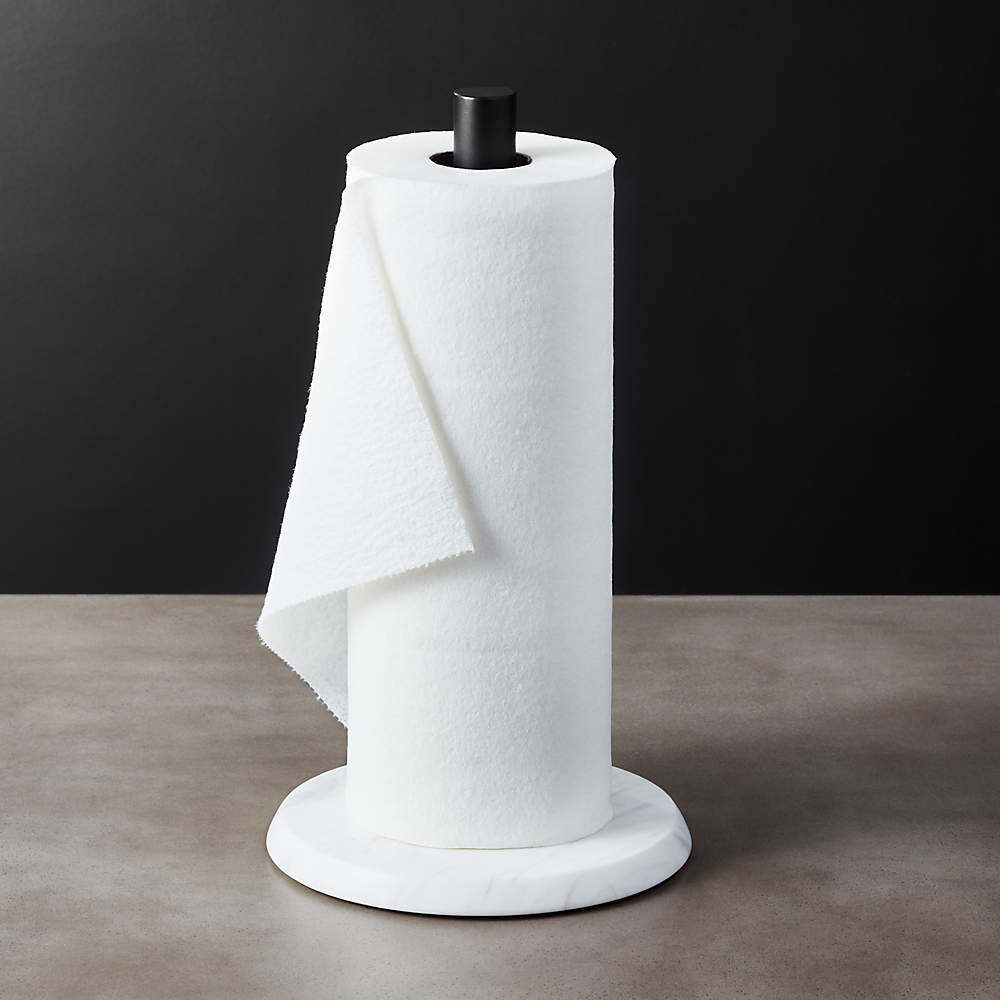 Black Marble Paper Towel Holder - CB2