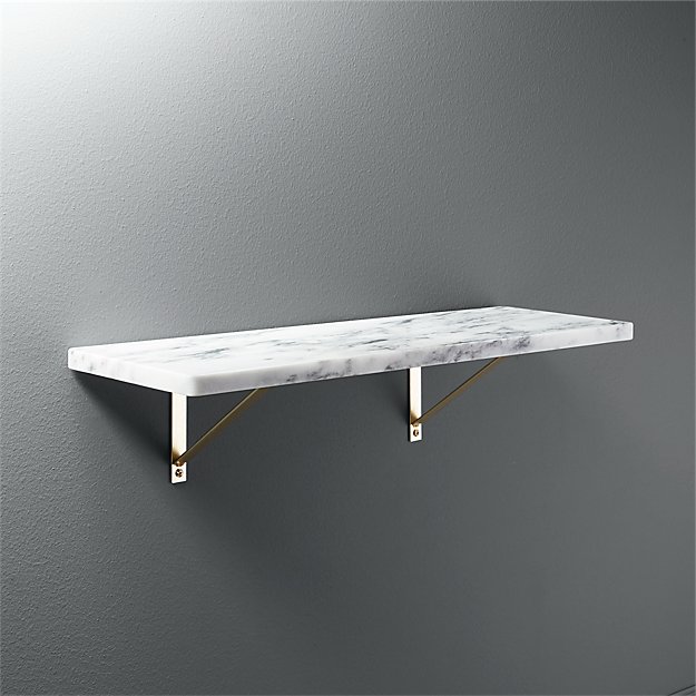 Shop MARBLE WALL-MOUNTED SHELF 24" from CB2 on Openhaus