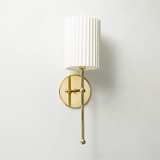 Ariel Modern White Marble Wall Sconce Light + Reviews CB2 Canada