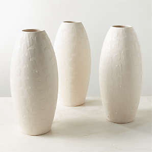 Haute Warm White Ceramic Vase Tall