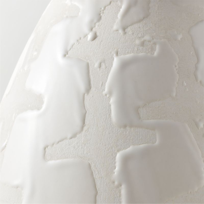 Marcello Warm White Patterned Ceramic Vase - image 2 of 9