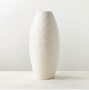 Marcello Warm White Patterned Ceramic Vase + Reviews | CB2