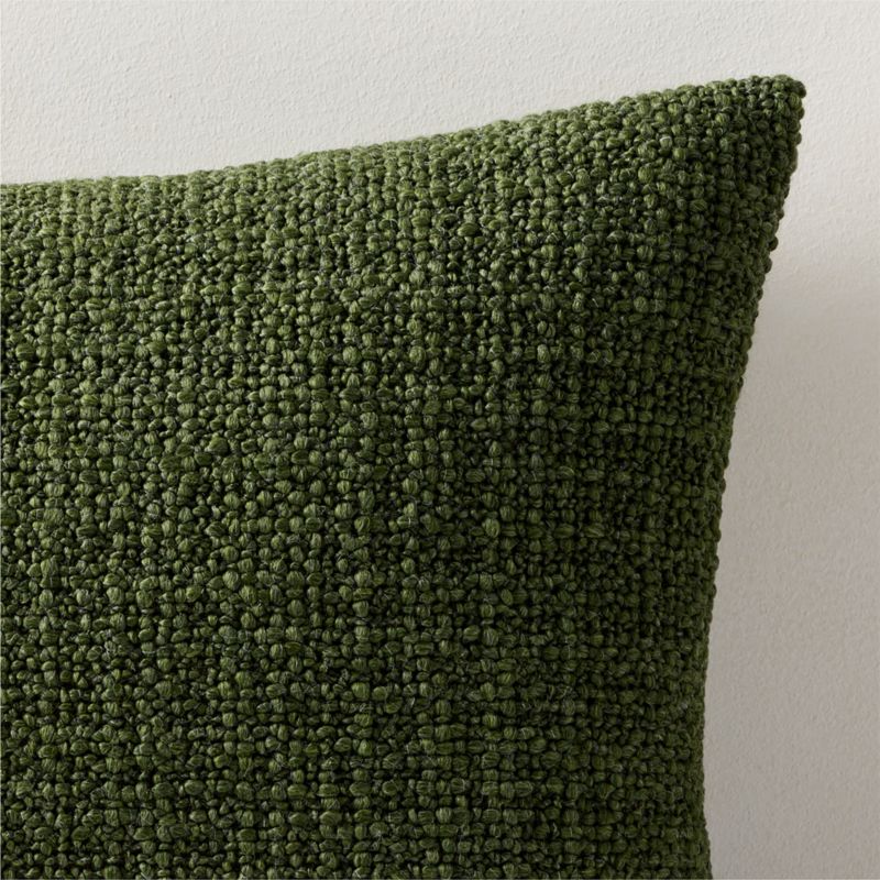 Marco Green Woven Italian Wool Lumbar Pillow with Down-Alternative Insert 22"x15" - image 1 of 3