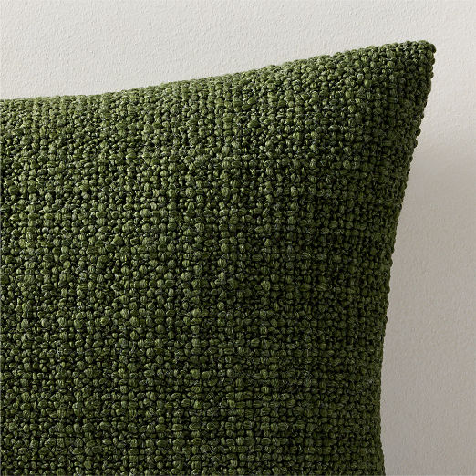 Marco Green Woven Italian Wool Lumbar Pillow 22"x15"