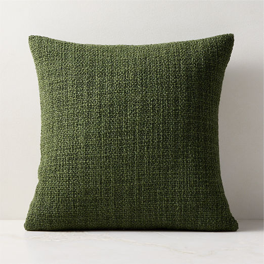 Marco Green Woven Italian Wool Throw Pillow 20"x20"