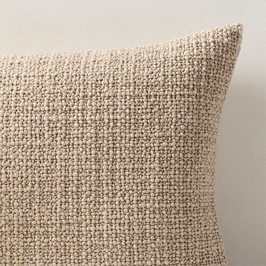 Marco Sand Woven Italian Wool Lumbar Pillow 22"x15"