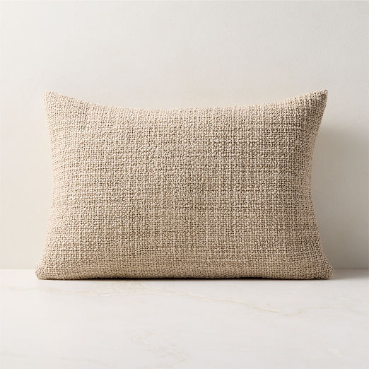 Marco Sand Woven Italian Wool Lumbar Pillow 22"x15"