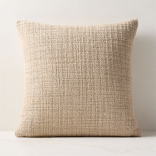 Marco Sand Woven Italian Wool Throw Pillow 20"x20"