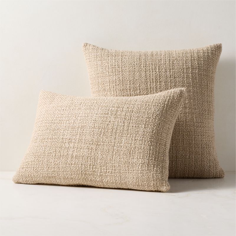 Marco Sand Woven Italian Wool Throw Pillow with Down-Alternative Insert 20"x20" - image 2 of 3