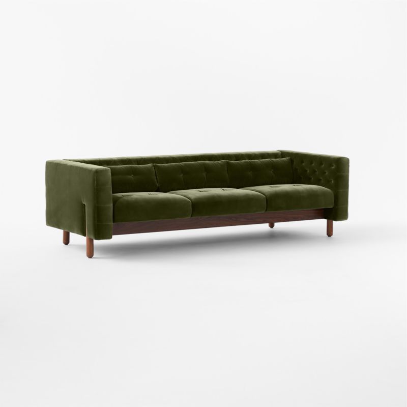 Marconi 81.5" Tufted Green Velvet Sofa by Gianfranco Frattini - image 5 of 10