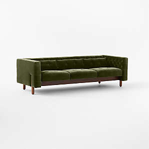 Buy Lorenz 3 Seater Sofa (Velvet, Dark Olive Green) at 30% OFF Online