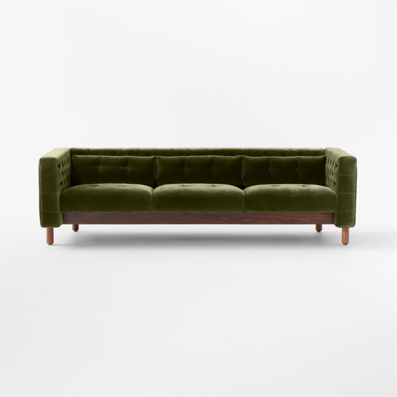 Marconi 81.5" Tufted Green Velvet Sofa by Gianfranco Frattini - image 4 of 10