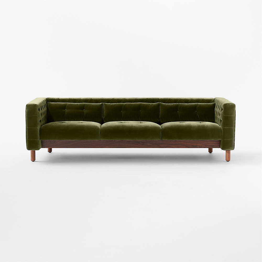 Cb2 green deals velvet couch