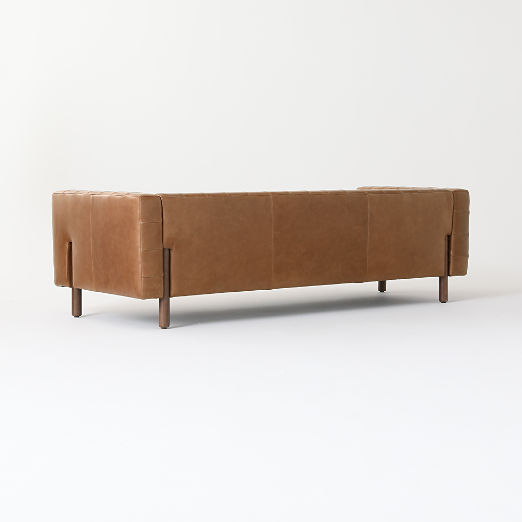 Marconi 81.5" Tufted Saddle Leather Sofa by Gianfranco Frattini