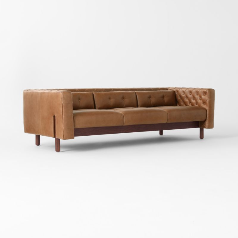 Marconi 81.5" Tufted Saddle Leather Sofa by Gianfranco Frattini - image 4 of 9