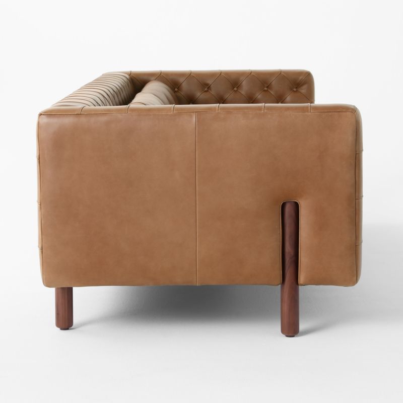 Marconi 81.5" Tufted Saddle Leather Sofa by Gianfranco Frattini - image 5 of 9