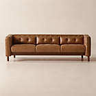 Ambroise 104" Black Leather Sofa