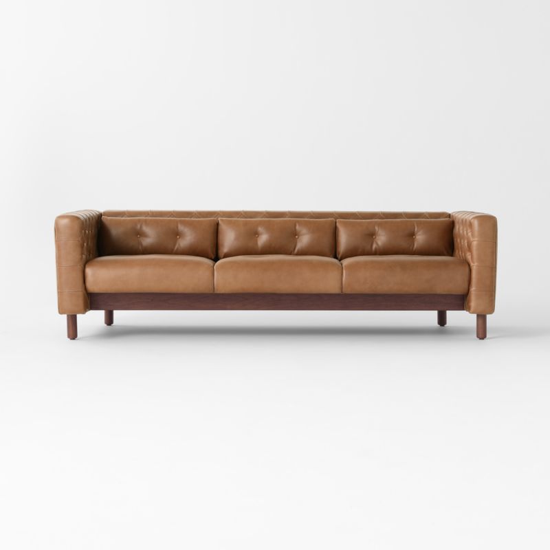 Marconi 81.5" Tufted Saddle Leather Sofa by Gianfranco Frattini - image 3 of 9