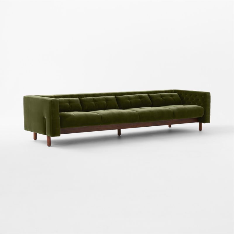 Marconi 105" Tufted Green Velvet Sofa by Gianfranco Frattini - image 5 of 9