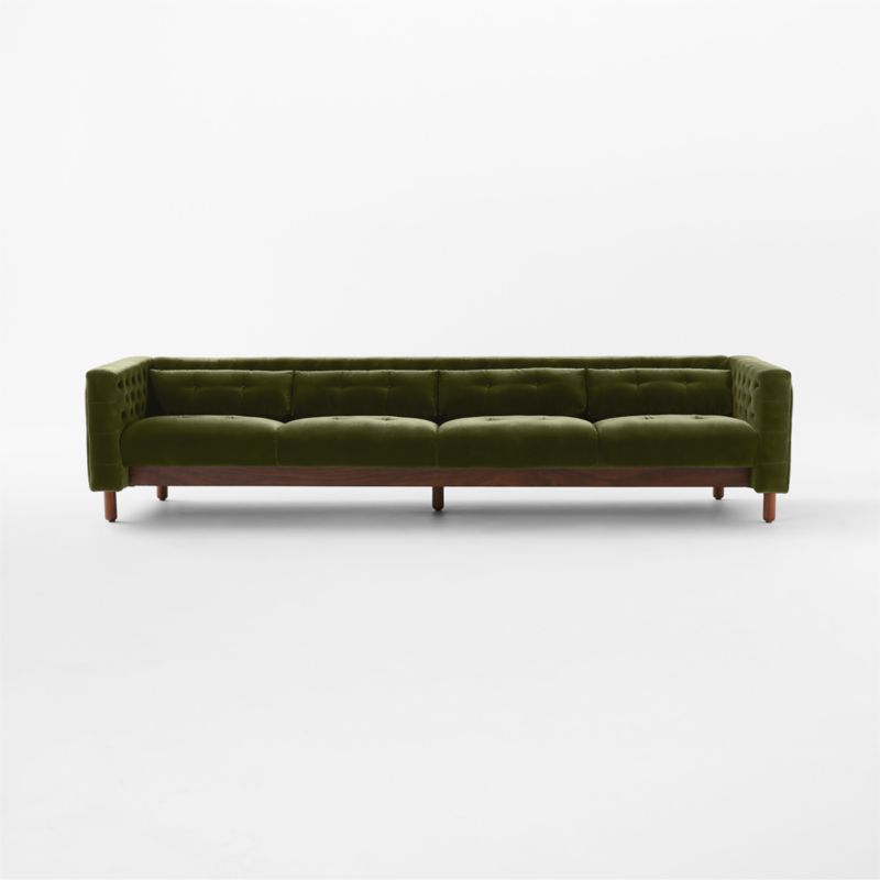 Marconi 105" Tufted Green Velvet Sofa by Gianfranco Frattini - image 4 of 9