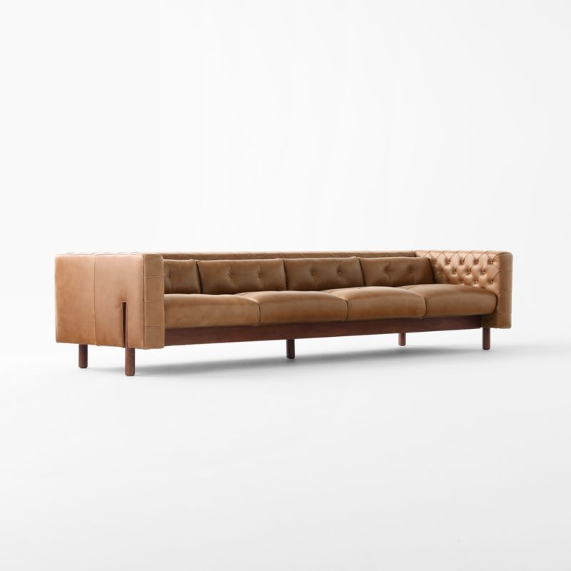 Marconi 105" Tufted Saddle Leather Sofa by Gianfranco Frattini - image 6 of 11