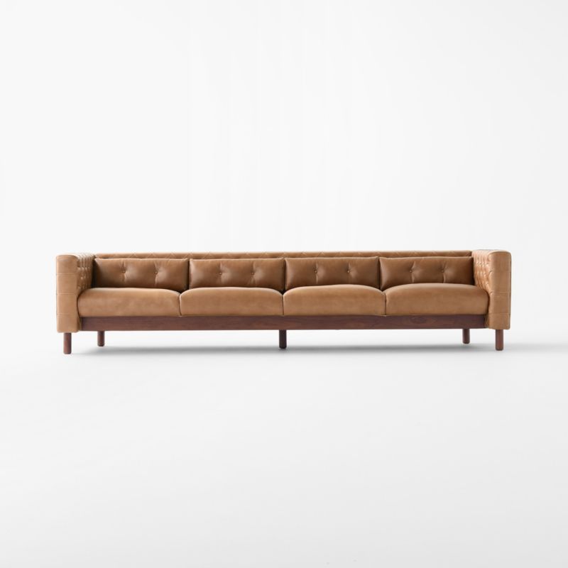 Marconi 105" Tufted Saddle Leather Sofa by Gianfranco Frattini - image 5 of 11