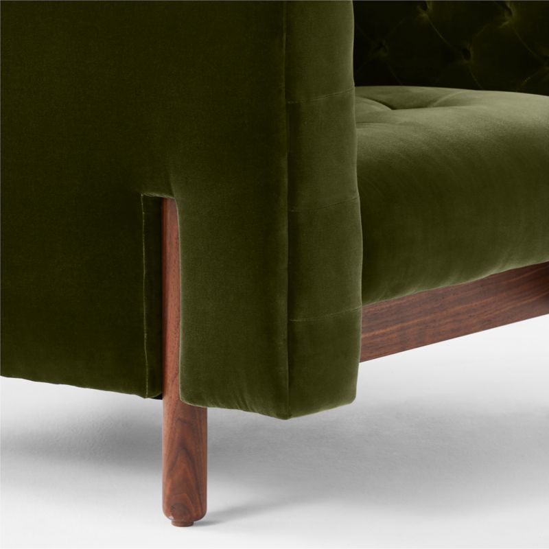 Marconi Tufted Green Velvet Accent Chair by Gianfranco Frattini - image 8 of 9