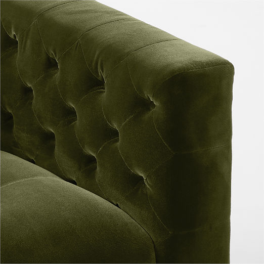 Marconi Tufted Green Velvet Accent Chair by Gianfranco Frattini