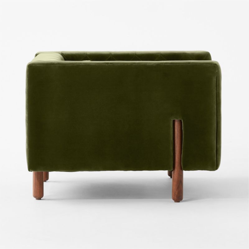 Marconi Tufted Green Velvet Accent Chair by Gianfranco Frattini - image 5 of 9