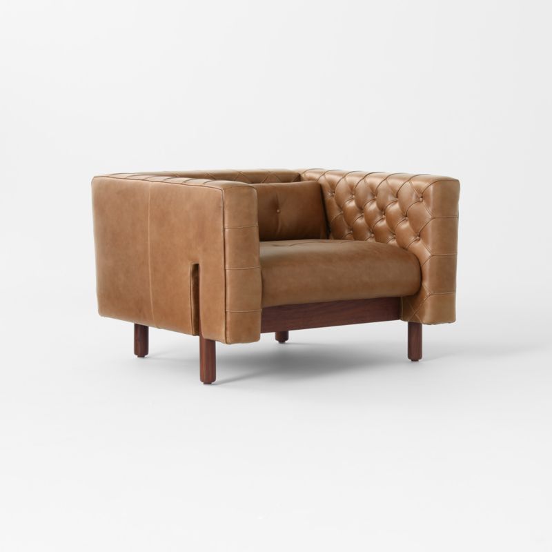 Marconi Tufted Saddle Leather Accent Chair by Gianfranco Frattini - image 7 of 11