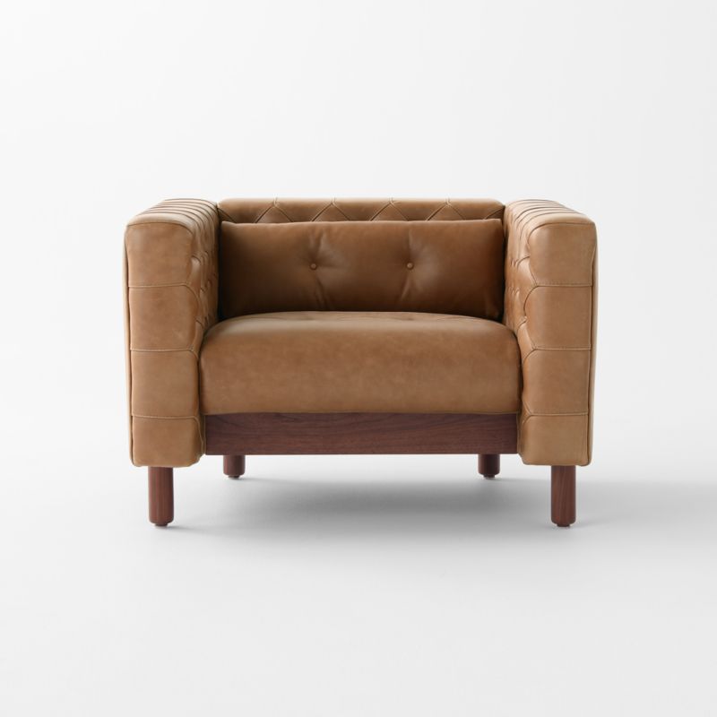 Marconi Tufted Saddle Leather Accent Chair by Gianfranco Frattini - image 6 of 11