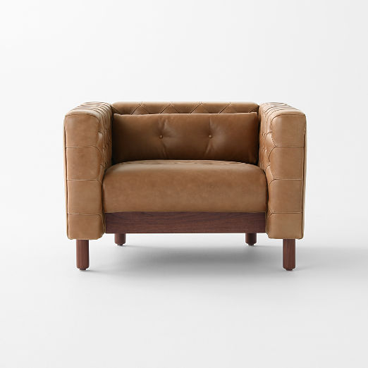 Marconi Tufted Saddle Leather Accent Chair by Gianfranco Frattini