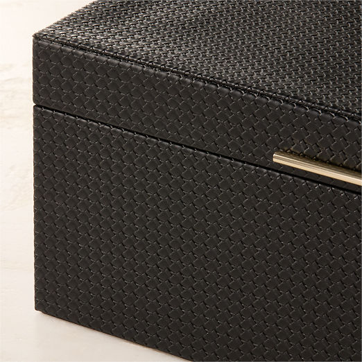 Marcus Black Leather Storage Boxes