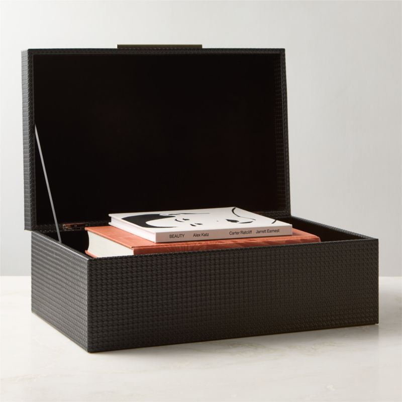 View Marcus Black Leather Storage Box Large details