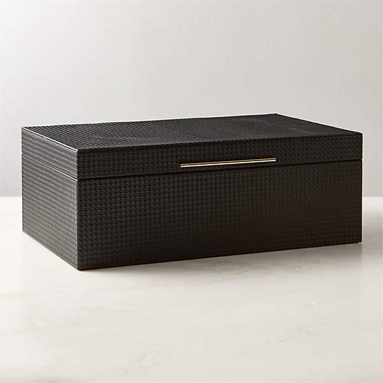 Marcus Black Leather Storage Box Large