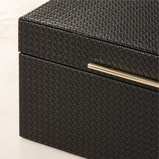 Marcus Black Leather Storage Boxes