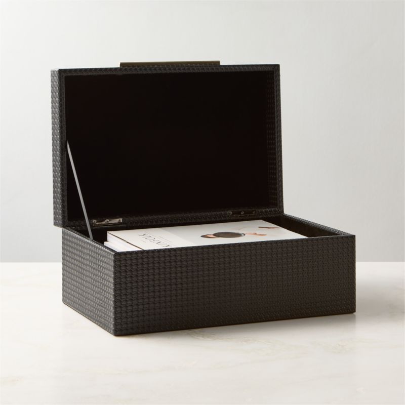 View Marcus Black Leather Storage Box Small details
