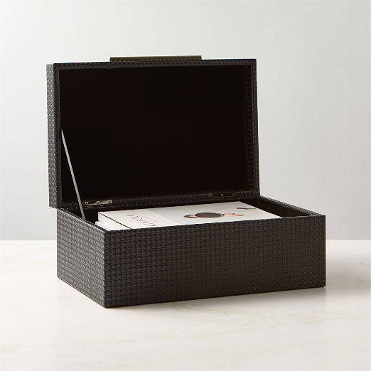 Marcus Black Leather Storage Box Small