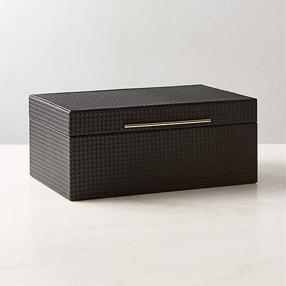 Marcus Black Leather Storage Box Small