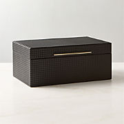 Marcus Black Leather Storage Box Small