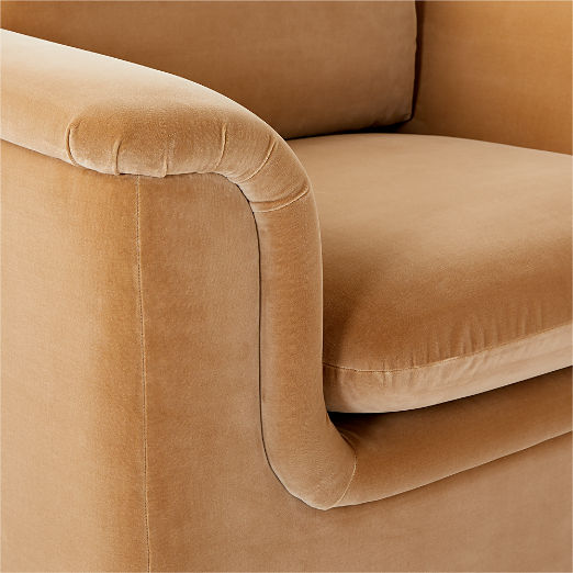 Mardones Camel Brown Velvet Lounge Chair