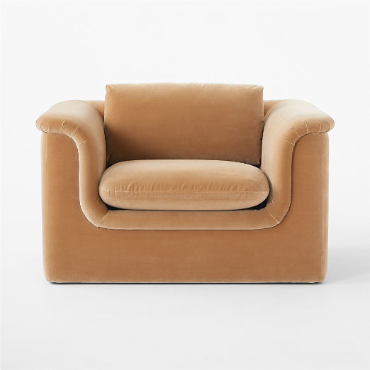 Mardones Camel Brown Velvet Lounge Chair