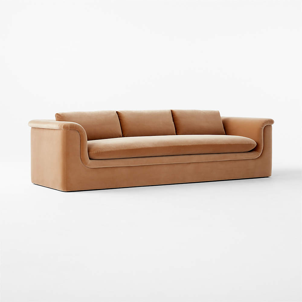 Cb2 outline online camel sofa