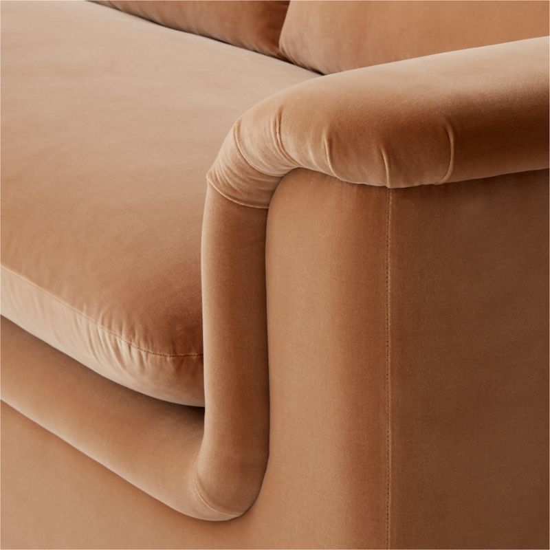 Mardones 103" Camel Brown Velvet Sofa - image 7 of 8