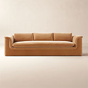 Mardones 103" Camel Brown Velvet Sofa