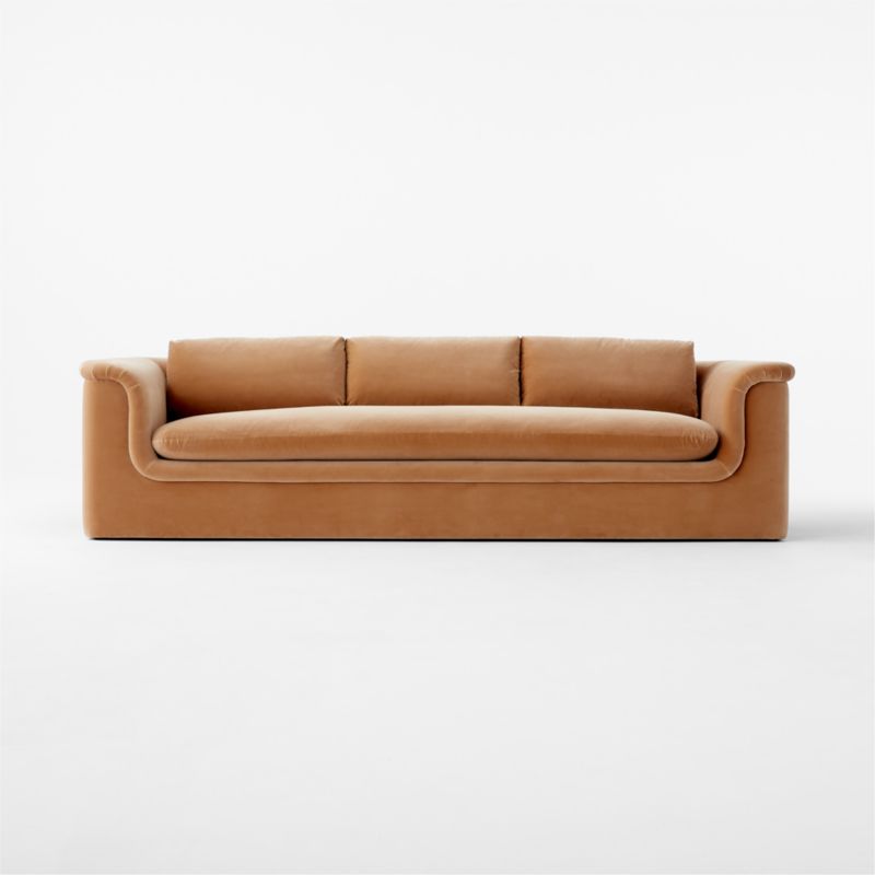 Mardones 103" Camel Brown Velvet Sofa - image 3 of 8