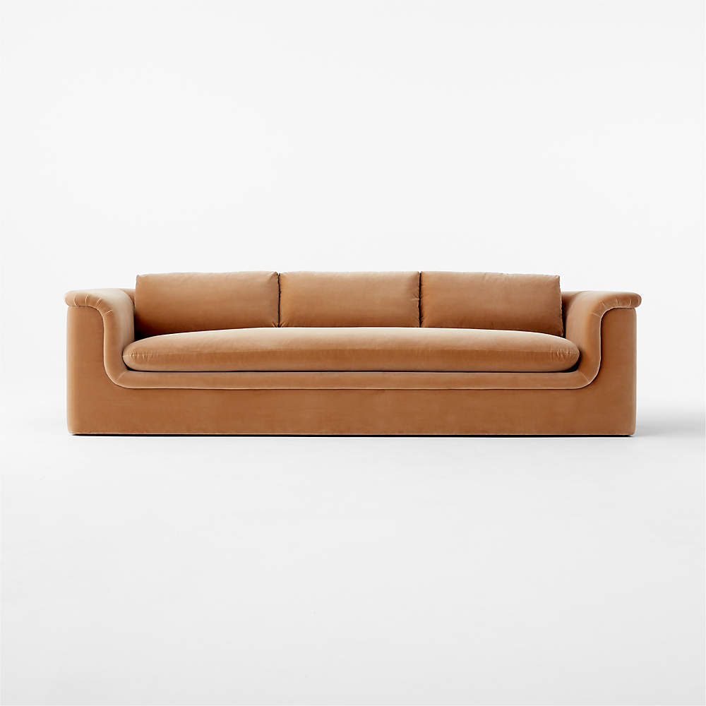 Cb2 outline online camel sofa