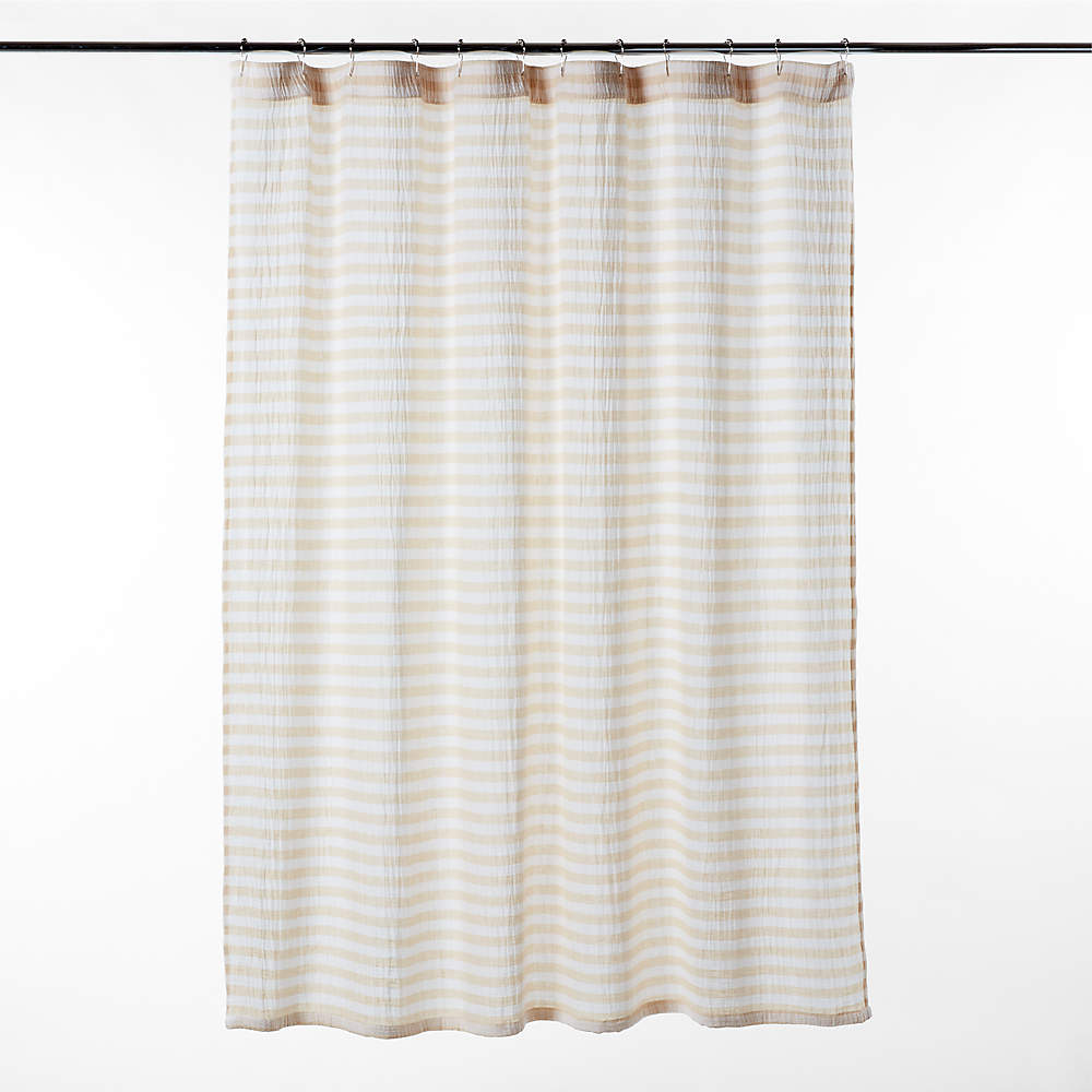 Maren Modern Organic Cotton Striped Shower Curtain + Reviews