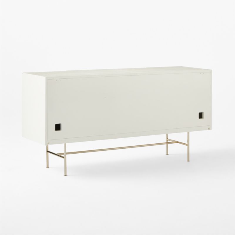 Marfil 60" Ivory Lacquered Grasscloth Media Console - image 12 of 14