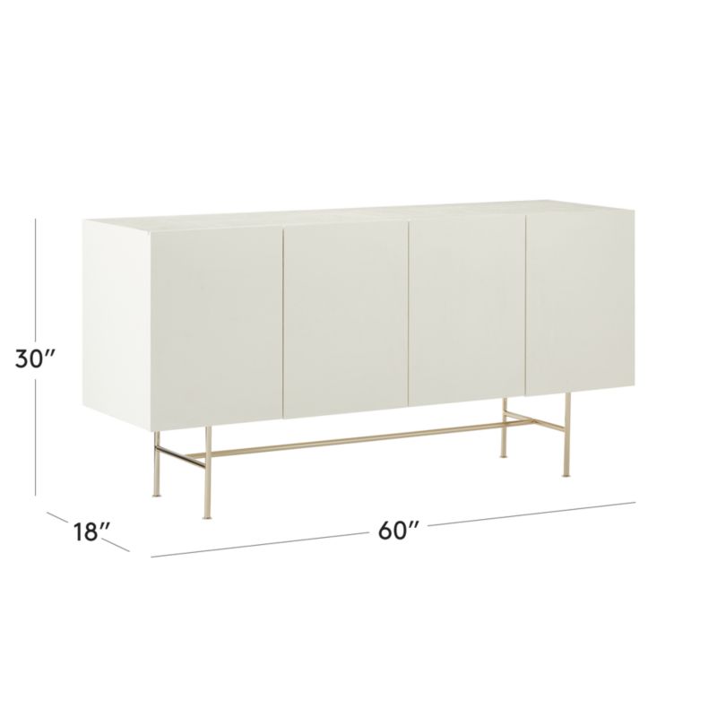 View Marfil 60" Ivory Lacquered Grasscloth Media Console - image 3 of 14